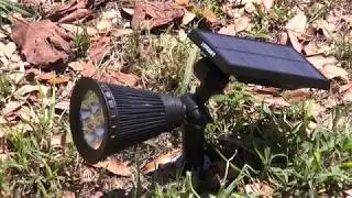 Amazon.com URPOWER 2-in-1 Waterproof 4 LED Solar Spotlight Adjustable Wall Light DEMO | Solar Lights