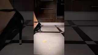 Cute black high heels slip on a banana #bloopers #asmr #smash