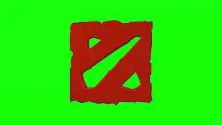 Dota 2 Game Logo Icon Revolving 3D Animation Loop on Green Screen | 4K | FREE TO USE