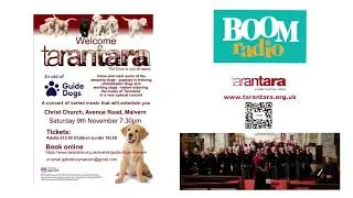 Boom Radio promotion for Tarantara concert Raising funds for guide dogs for the blind.