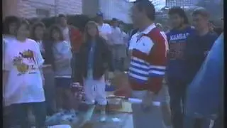 Coach Roy Williams Talks to Fans outside the Phog in 1990