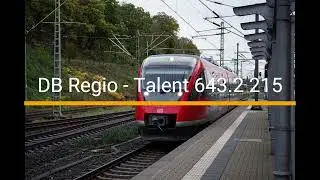 DB Regio - Talent 643.2 215 is entering Stolberg (Rheinland) HBF.