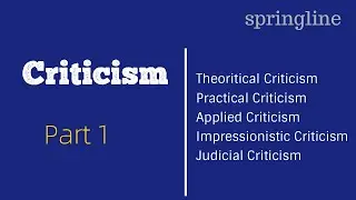 Criticism - Brief introduction | springline |