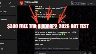 TRX Airdrop 2026 Telegram Bot: $300 Free Claim? Referral Proof & Withdrawal Test!