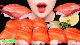 ASMR SALMON SUSHI / すし / 연어초밥 먹방 MUKBANG EATING SOUND