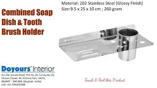 Stainless Steel Soap Dish with Tumbler Holder for Bathroom / Soap Stand / Mirror Finish DY1733