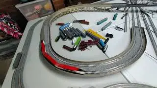N Scale table layout update added more Kato double unitrack and train engine
