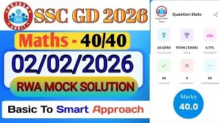 Rojgar With Ankit SSC GD Math Mock Test || RWA SSC GD Mock Solution || 2 February 2026 MOCK #rwa 