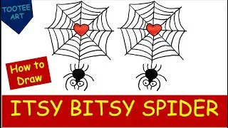 Easy draw an ITSY BITSY SPIDER with Ms. Rachel | Toddler learning drawings