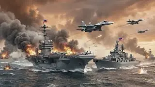 Russia Destroys US Aircraft Carrier with Sukhoi-25 Jets