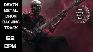 Death Metal Drum Backing Track 122 BPM | Old School Stomp | Royalty Free Drum Loop