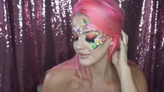 TROPICAL FLOWERS ONE STROKE FACE PAINT DESIGN