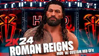 WWE 2K24 Roman Reigns '24 Reborn  Character Model W/ Custom Red GFX | WWE 2K24 Mods