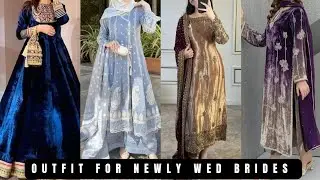 Outfit designs for newly wed brides || dawat dresses for new brides #partyweardress #dressforbrides