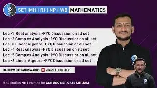 PYQ DISCUSSION SERIES FOR REAL ANALYSIS COMPLEX ANALYSIS LINEAR ALGEBRA WITH ROHIT SIR