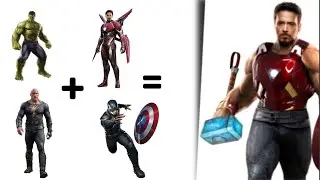 Iron man + Hulk + Captain america + Black Adam + Thor hammer || Fusion art 🎨 || @techeditor2.063