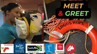 Meet the Logos Hope Ship Crew Members | Puppet Captain busy greeting children and adults