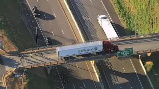 Semi-trailer removed after getting stuck for hours on bridge over I-40 in Del City