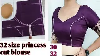 Princess cut blouse cutting stitching/30 size princess cut blouse with dori paiping