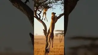 Seekor Cheetah Kewalahan kejar Monyet di Atas Pohon Lincah #wildlife #nature #animalchase