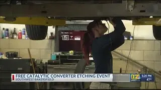 Vehicle owners get their catalytic converters painted, etched to prevent theft