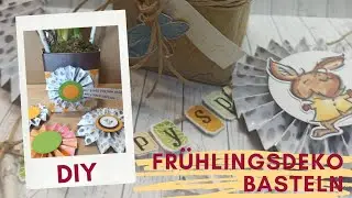 3 in 1 - Frühlings-Deko basteln Stampin' Up! Anleitung Rosetten, Wimpelkette und Upcycling DIY