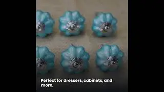 Upgrade Your Furniture with 6 Ceramic Aqua Blue Drawer Knobs - Cabinet Pulls - Free Delivery!