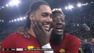 Abraham gatecrashes Smalling interview after Roma win Europa Conference League! 🤣