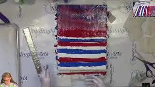 157 Red, White, and Blue Swipe and Balloon Smash Acrylic Pour
