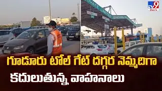 Gudur Toll Plaza : గూడూరు టోల్ గేట్ దగ్గర నెమ్మదిగా కదులుతున్న వాహనాలు - TV9