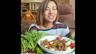 ก้อยเนื้อบักนาว ส้มๆเผ็ดๆ กินกับผักกาดหิ่นป่าแซบคัก🌶🌶🌶