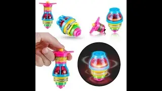 Led Light Up Flashing UFO Spinning TOP