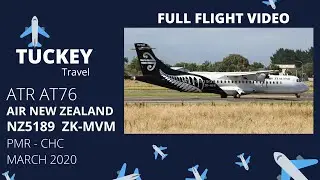Full Flight Video - Air New Zealand - Palmerston North to Christchurch - NZ5189 - 28 MARCH 202