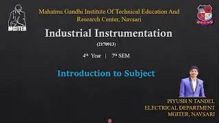 II_ Introduction to course of Industrial Instrumentation | GTU Electrical 7th Sem