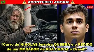 CARRO DE NIKOLAS FERREIRA QUEBRA NA RUA… E O PEDIDO DE UM MORADOR DE RUA CHOCA O BRASIL