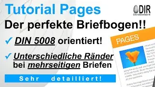Mac Tutorial Pages deutsch: Briefbogen nach DIN 5008 mit unterschiedlichen Rändern durch einen Trick