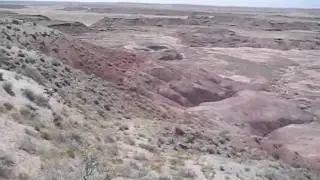 The bleak landscapes of Arizona's Petrified Forest NP and the Painted Desert