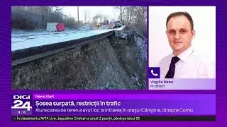 Șosea surpată la intrare în Câmpina. A treia alunecare de teren în câteva săptămâni