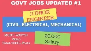 SSC JUNIOR ENGINEER  2019 (CIVIL, ELECTRICAL, MECHANICAL) Govt Jobs Update