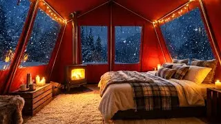 Soft Piano Music 🌙 Insomnia Relief | Warm Fireplace & Cozy Tent Vibes