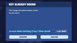 Fix Fortnite Key Already Bound Problem | This change will unbind another action | fortnite keybinds