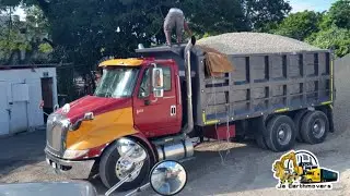 International 8600 unloading stone