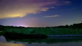Northern Sky Time-lapse of the Stars Over Iron Horse Trail Lake in Nebraska