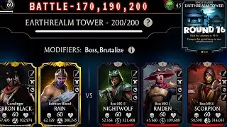 Earthrealm Tower Boss Battle 200 & 170, 190 Fight + Reward Mortal Kombat Mobile