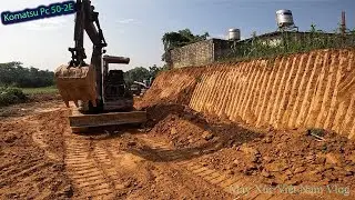 Máy Xúc Việt Nam Tập 1860. Sửa Mái Ta Luy Và Xúc Đất Lên Xe Ô Tô Lấy Mặt Bằng Nền Mới Làm