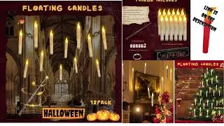 Floating Candles with Wand Remote for Halloween