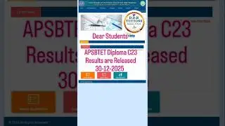 Diploma C23 Results Released on 30-12-2025 #apsbtet #polytech #kakinada #diploma