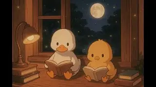 Cute Duckling & Chick Reading Under Moonlight - Lofi Chill Beats For Studying & Relaxing