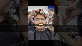 FIRST PERM EVER 😭😭‼️‼️ #barber #barbershop #haircut #fade #taperfade #burstfade #perm #salon #hair