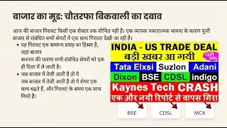 लो आ गयी बड़ी खबर India Us Trade Deal🔴 Dixon🔴 Kaynes Tech🔴 BSE🔴 CDSL🔴 indigo🔴 Suzlon🔴 Tata